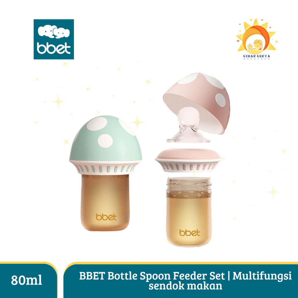 BBET Bottle Spoon Feeder Set | Multifungsi sendok makan silikon MPASI - GREEN/ PINK