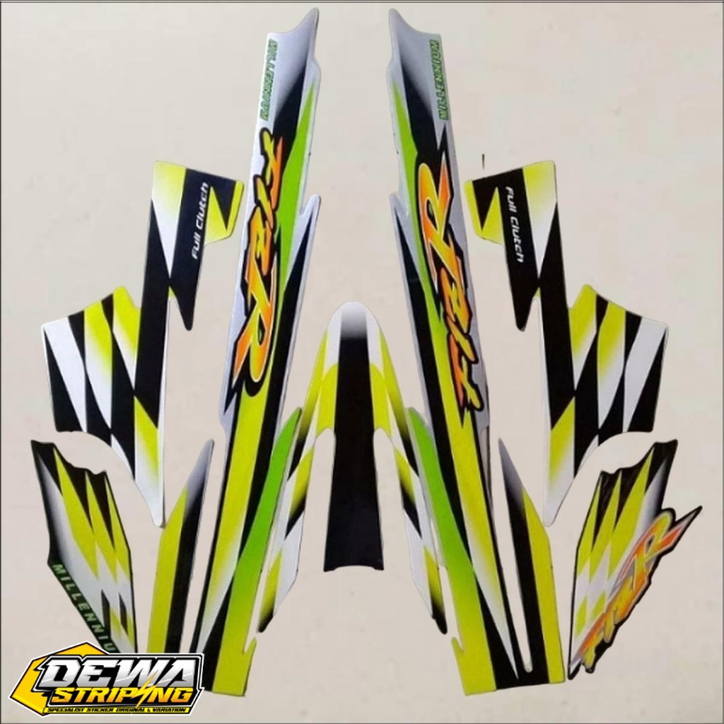 STRIPING LIS STICKER STIKER FIZR / F1ZR MILLENIUM  KUNING HIJAU TAHUN 2000
