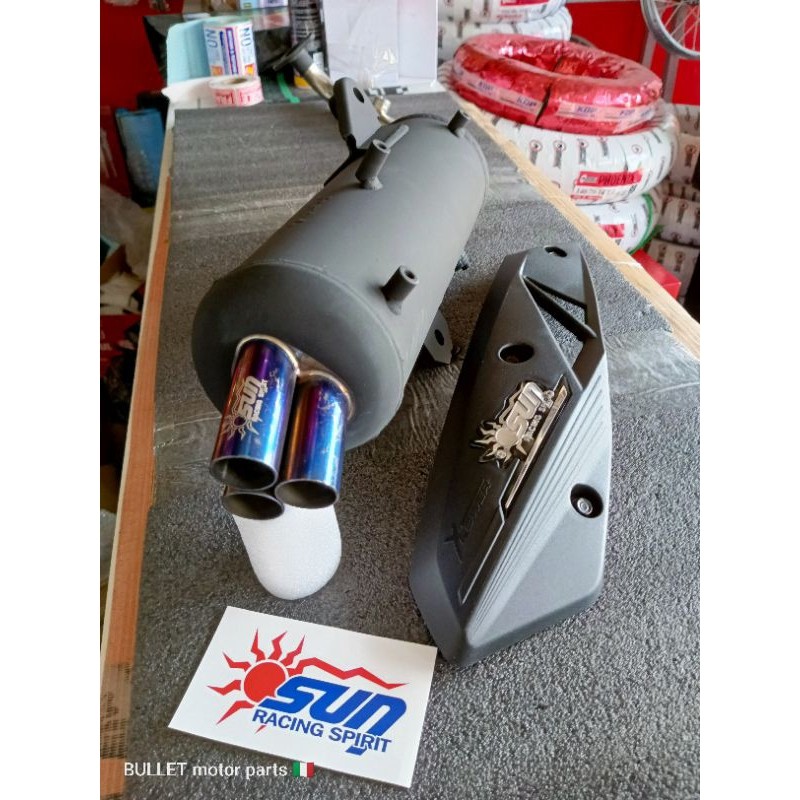 rev kou pipe exhust click mio beat mio carb adv NMAX V2/AEROX V2 TRI-TIP(ADJUSTABLE)SUN RACING EXHAU