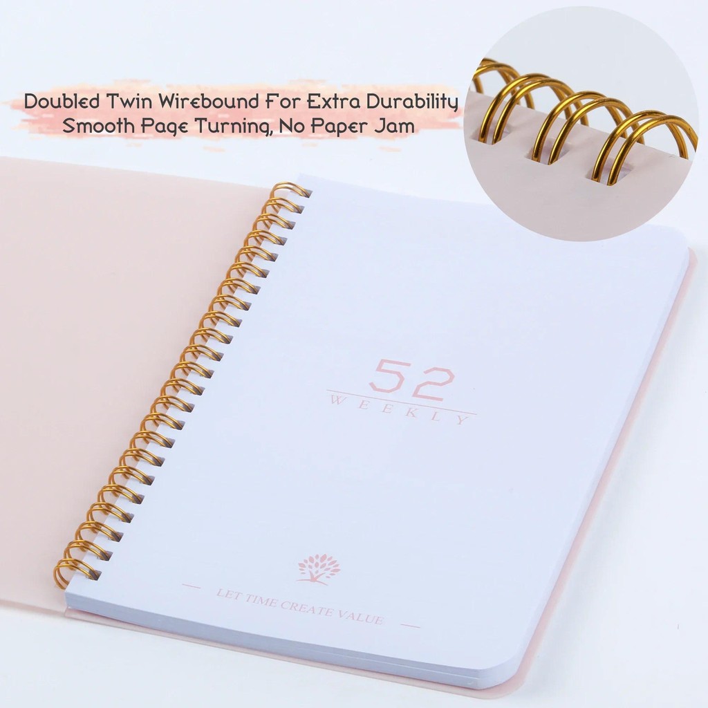 

New Weekly Planner Undated Spiral Agenda A5 Notebook Planner Pouch 52 Weeks Planner Schedules Stationery Office School Supplies