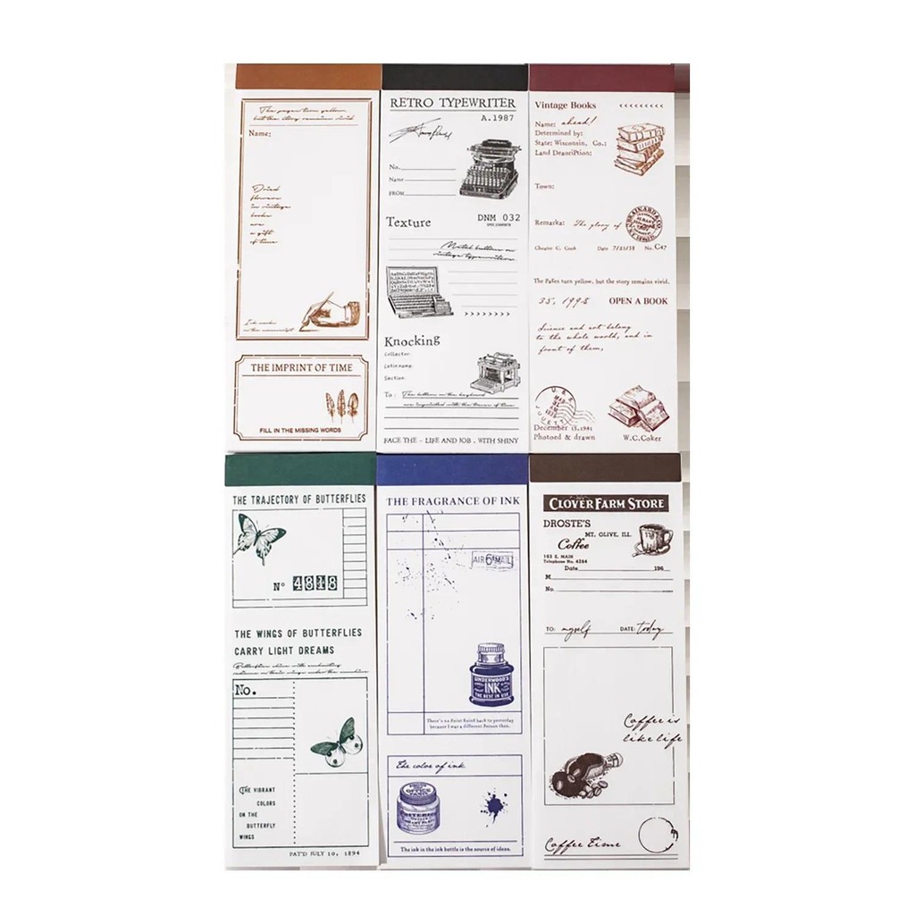 

Mechanical Melodies in Paper Whispers Retro Long Strip Memo Pad Ideal for Handmade Journal Layering from the Paper Series