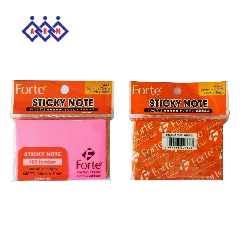 

Sticky Note Forte 656 WARNA Fluorescent 5 warna (1pad) 5*20 warna 50*75mm + Best Seller