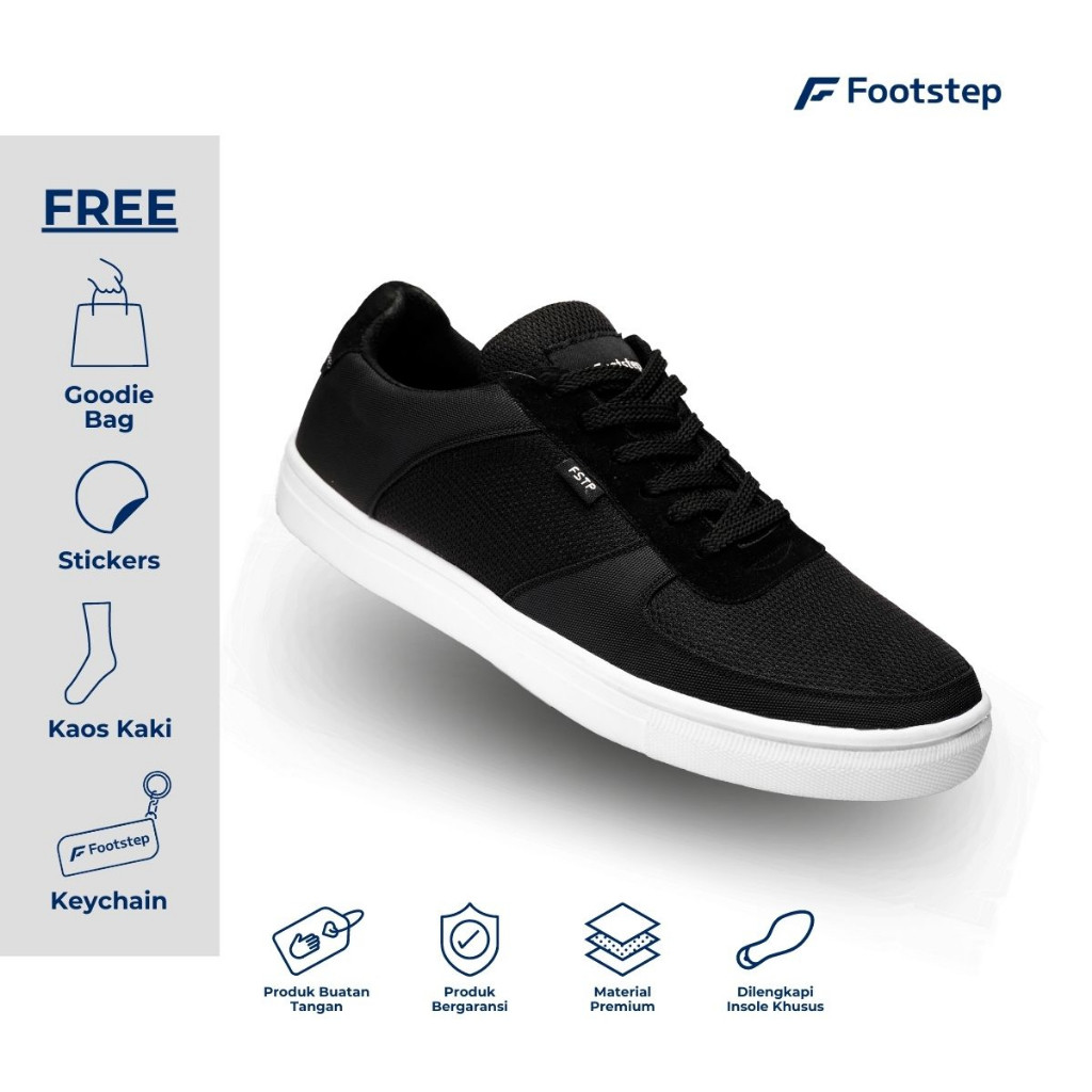 Footstep Footwear Sepatu Sneakers Casual Pria Nexon Original Sport Black White