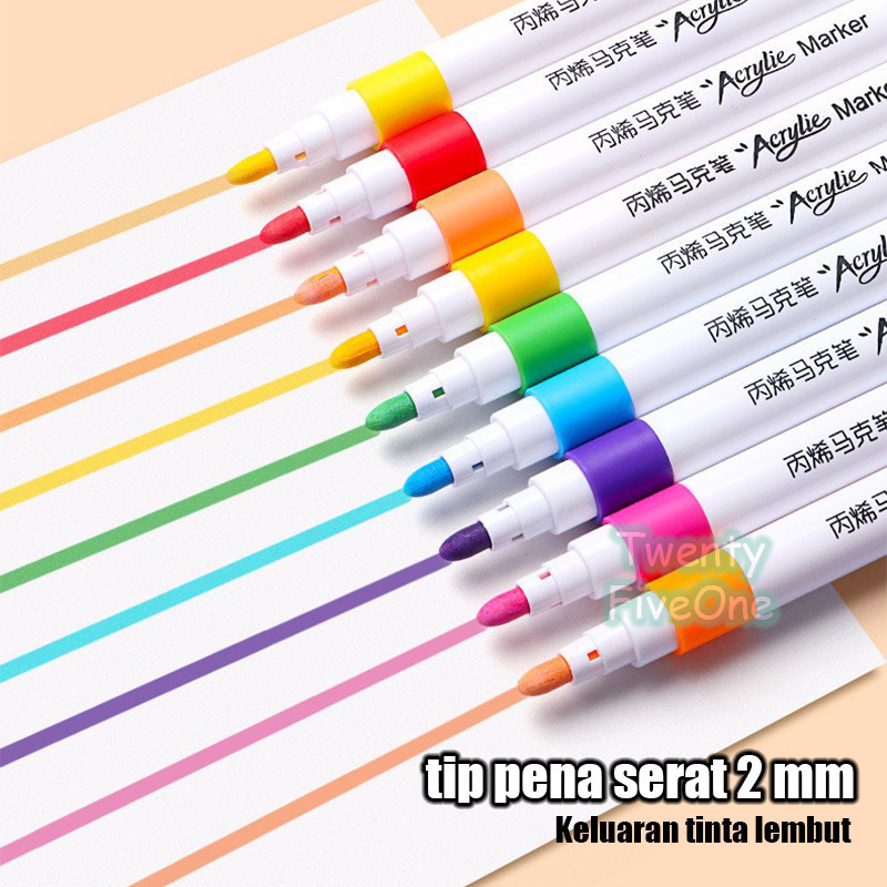 

Ay00! Acrylic Marker Set 12/36/48 Warnas Marking Pen for Children's Art Students Watercolor Pen