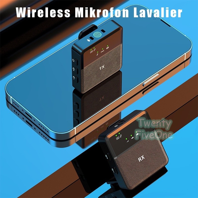 Mic Wireless Clip On Wireless Microphone Untuk HP DSLR Zoom Youtube Vlog Live Lavalier Mic