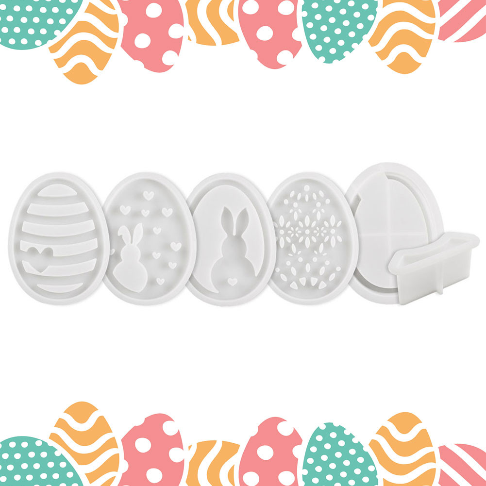 

Hollow Easter Egg Rabbit Lamp Silhouette DIY Gypsum Candle Base Plaster Mold Epoxy Resin Casting Mold for Easter Decoration