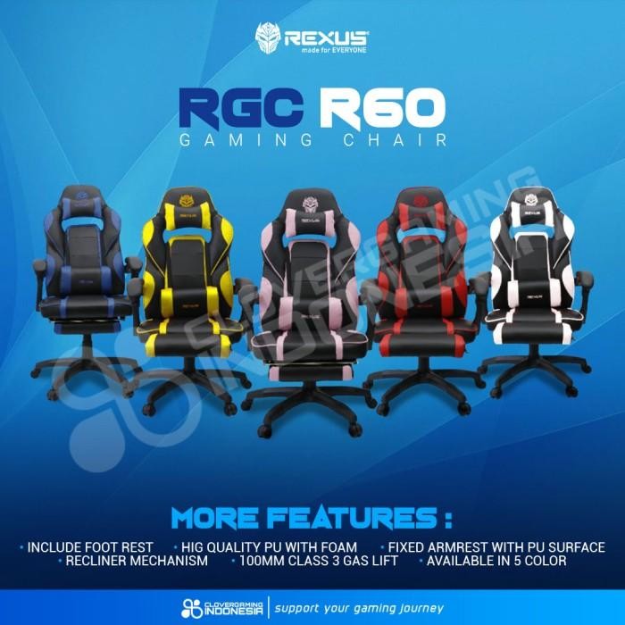 Rexus RGC R-60 FOOTREST - RGC R60 RGC-R60 Gaming Chair Kursi Gaming - Pink
