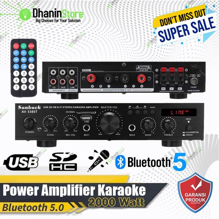 power amplifier Bluetooth Karaoke 5 Channel EQ Class D 2000 Watt