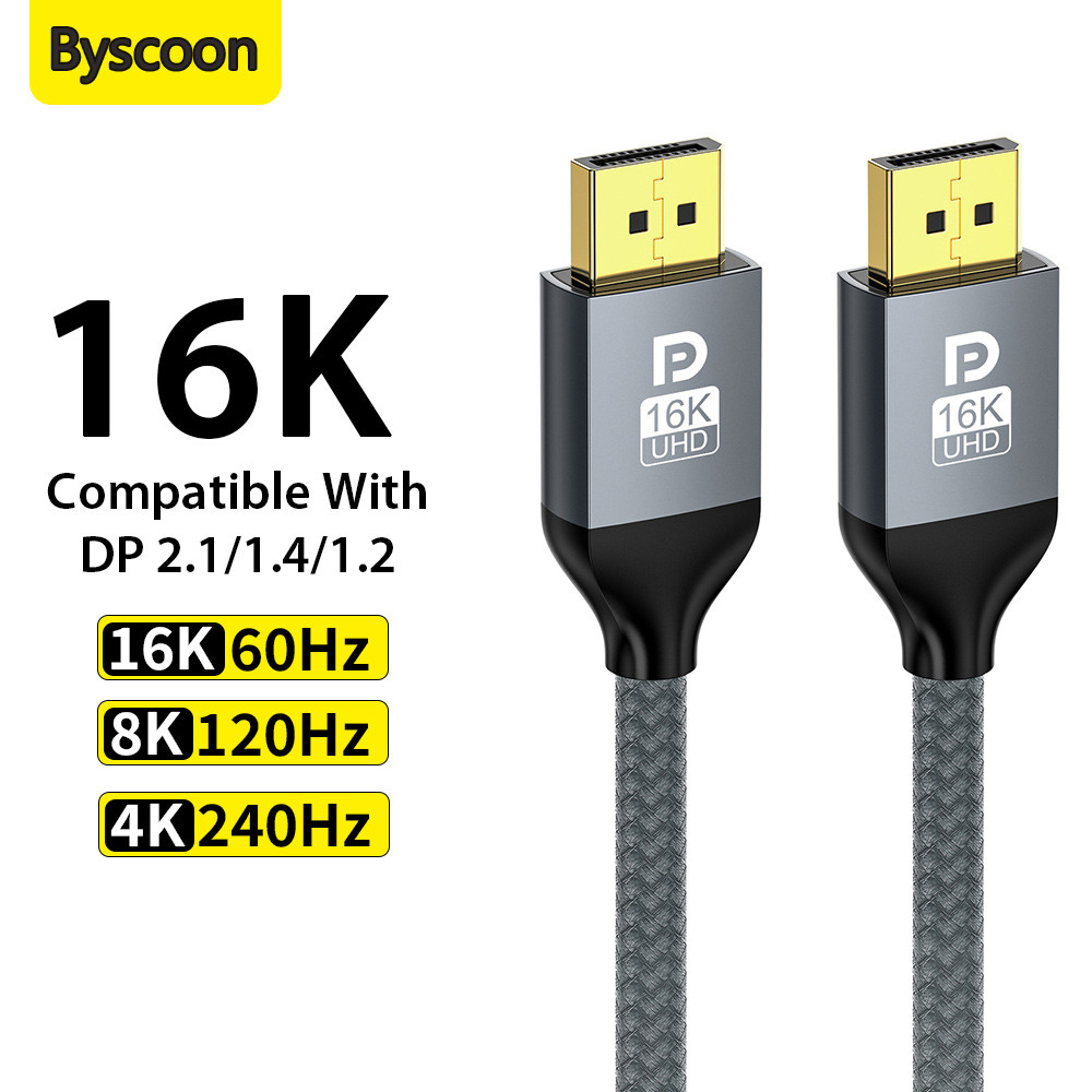 16K Displayport Cable DP 2.1 Cable 16K@60Hz 8K@120Hz 4K@240Hz Support 80Gbps HDR20 HDCP 2.2 for 4090