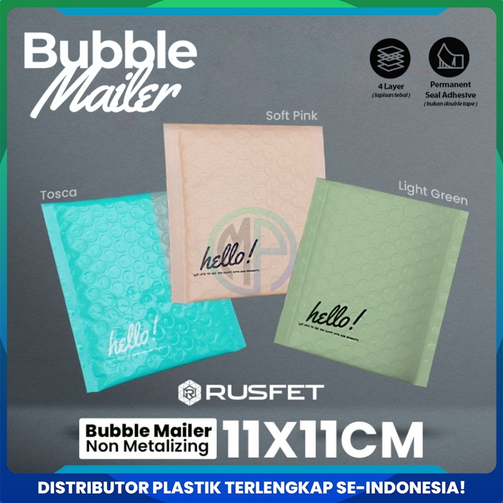

Amplop Bubble Mailer Rusfet Premium Satuan Murah Ukuran 11 x 11 Cm