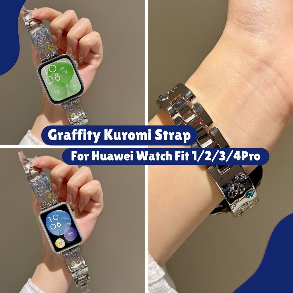 Graffity Kuromi Strap For Huawei Watch Fit 1 Huawei Watch Fit 2 Huawei Watch Fit 3 Huawei Watch Fit 