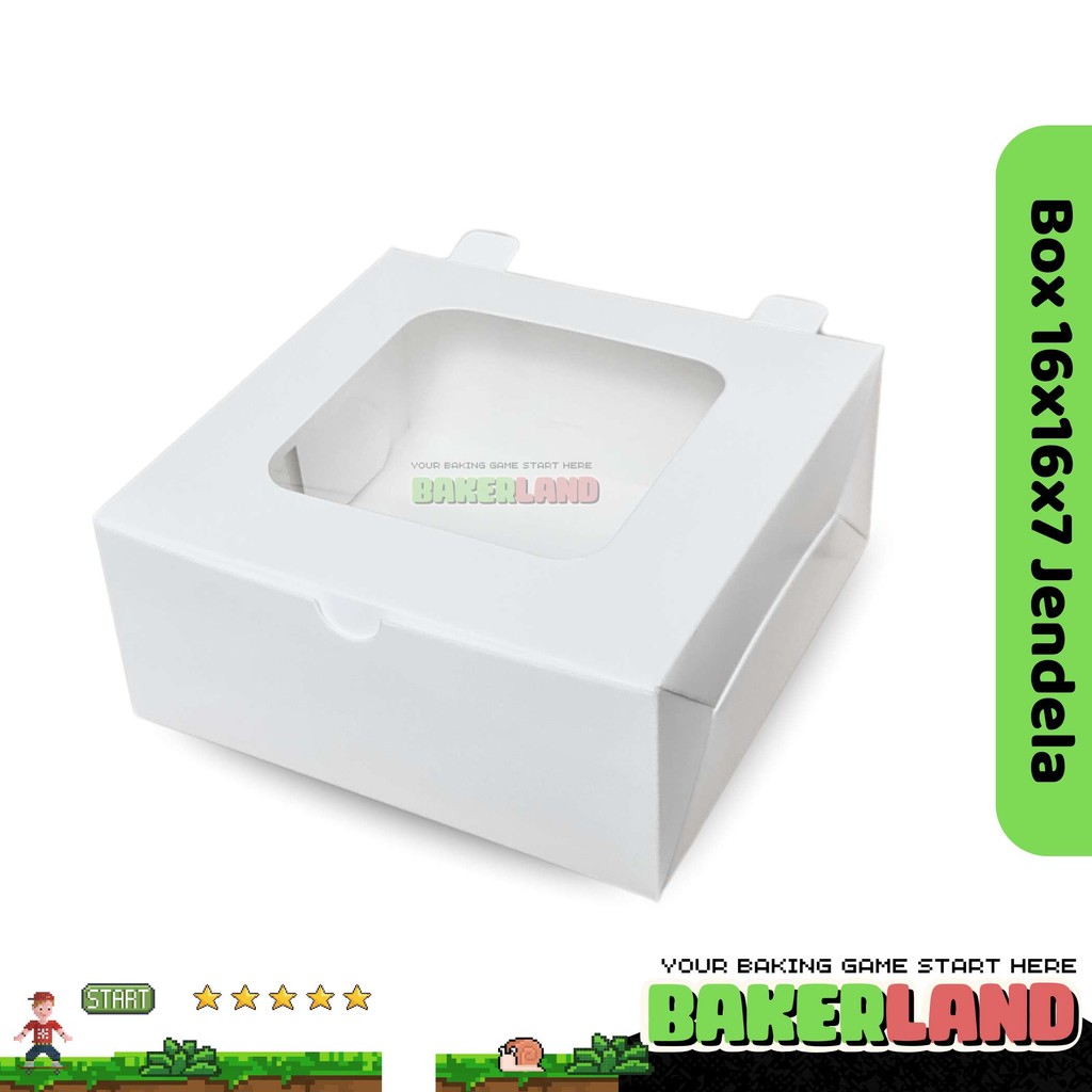 Dus Snack 16x16x7 Putih / Dus Kue / Dus cemilan / Box Makanan / Kotak Cemilan / Kemasan Catering Mod