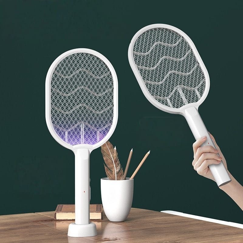 (0052)RAKET NYAMUK ELEKTRIK STANDING WHITE /MULTIFUNGSI PEMBUNUH NYAMUK ELEKTRIK/RAKET SETRUM NYAMUK