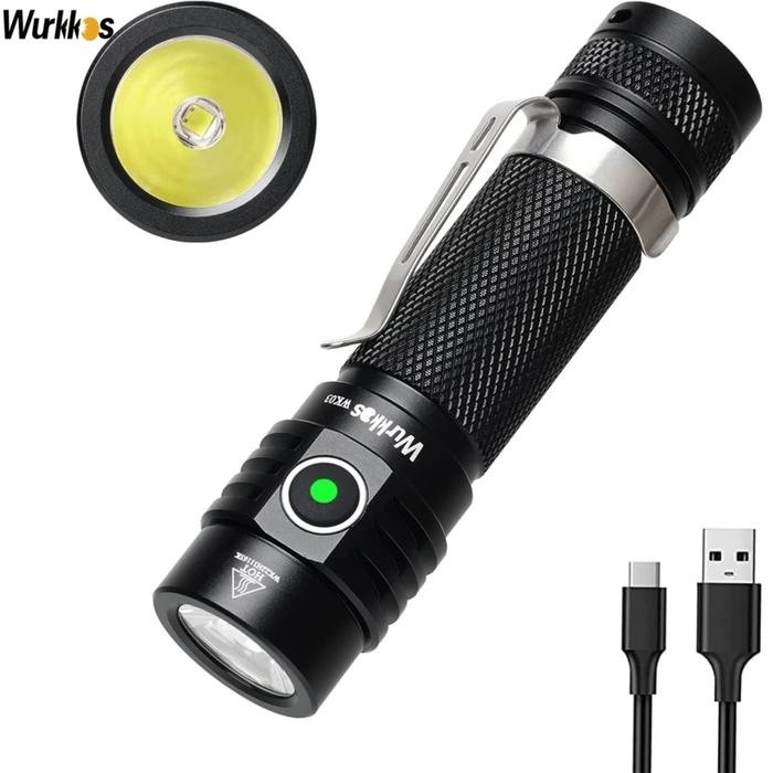 Wurkkos WK03 SST40 1800 Lumen Usb Tipe C Dengan Indikator - Tanpa Baterai, 5000k
