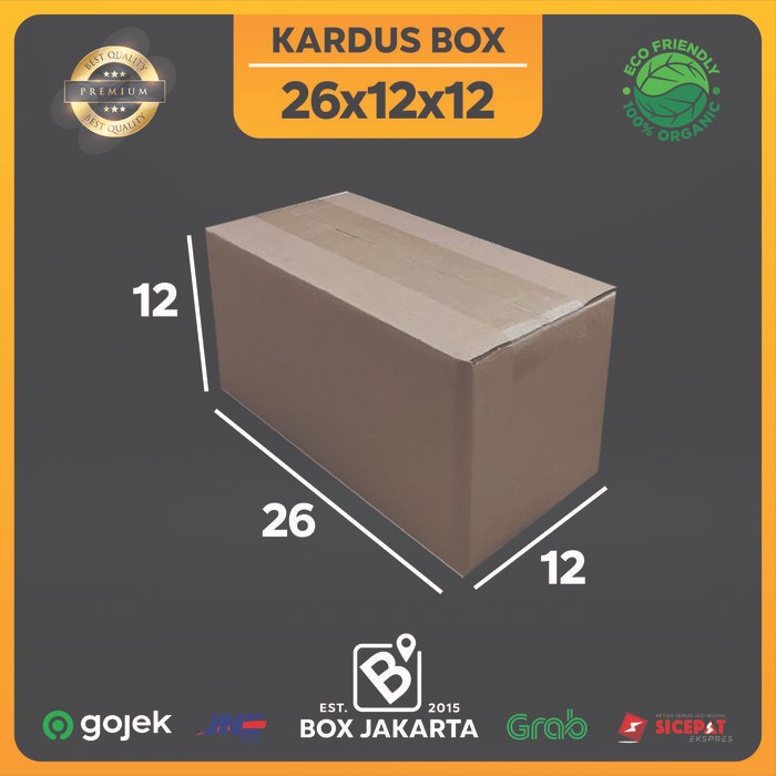 

KARDUS BOX uk 26x12x12 CM Kotak Packaging Corrugated SHEET POLOS