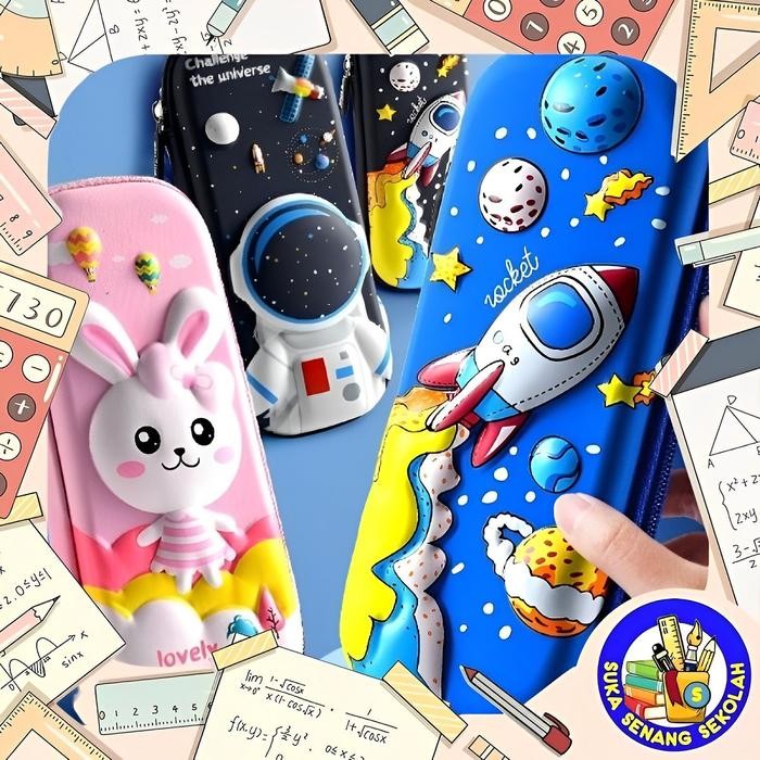 

AKS54~ [Trend Mainan] Kotak Pensil / Tempat Pensil 3D Jumbo Motif Timbul SK0085 - Pink Wings