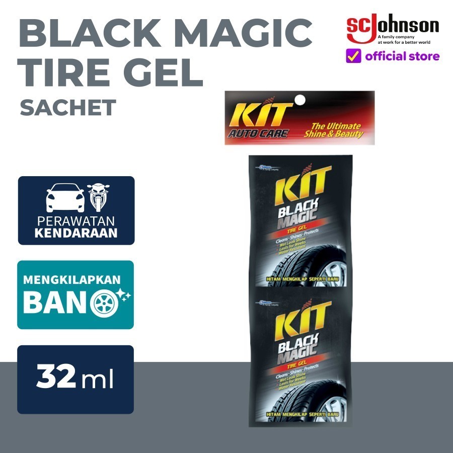 KIT Black Magic Sachet 32 ML Kit Ban Semir Ban Sachet Pengkilap Ban 1 Pack Isi 12 Sachet