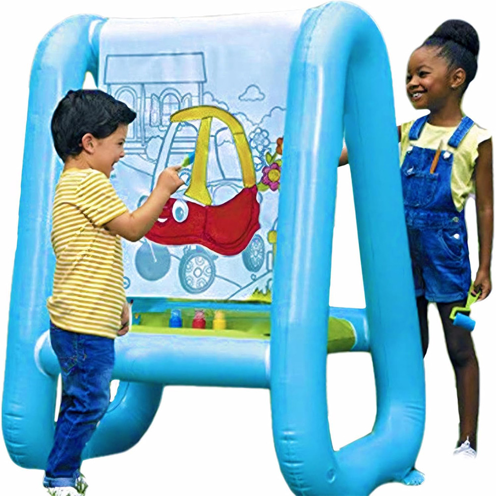 

Inflatable Kids Easel PVC Washable Creative Coloring Drawing and Painting Art Easel Reusable Drawing Board for Kids Outdoor Play