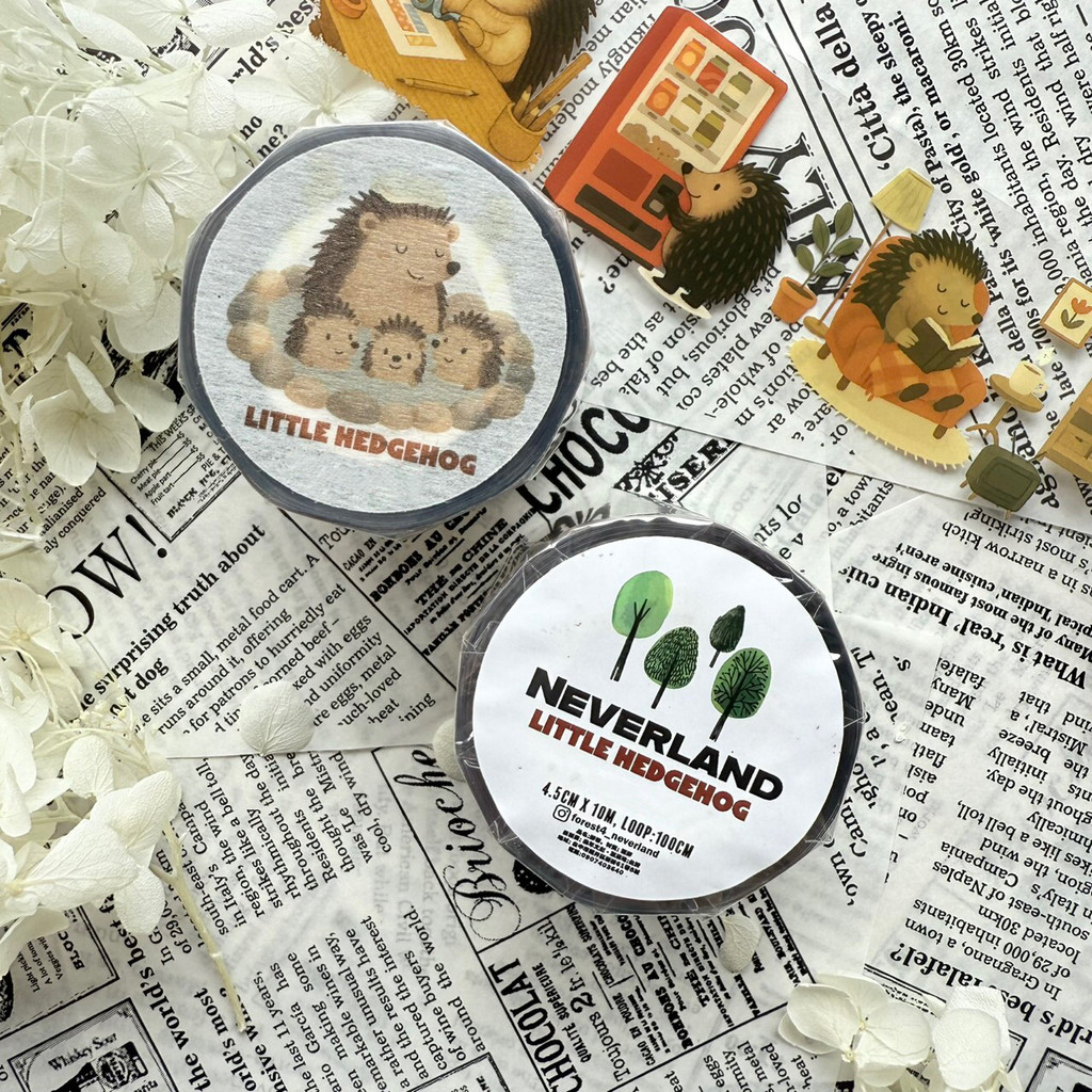 

NEVERLAND Vintage Lovely Little Hedgehog Men Washi PET Tape Planner DIY Card Making Scrapbooking Plan Decorative Sticker