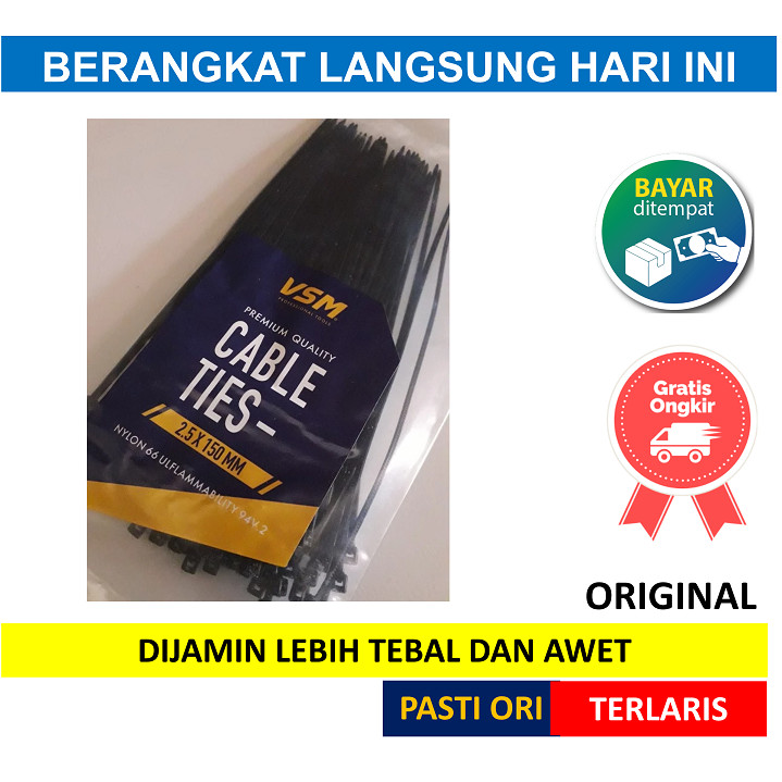 

KABEL TIES KABEL TIE 2.5mm X 15cm HITAM 100Pcs 100pc 100 pc pcs Cable Ties Tis Nylon Serbaguna