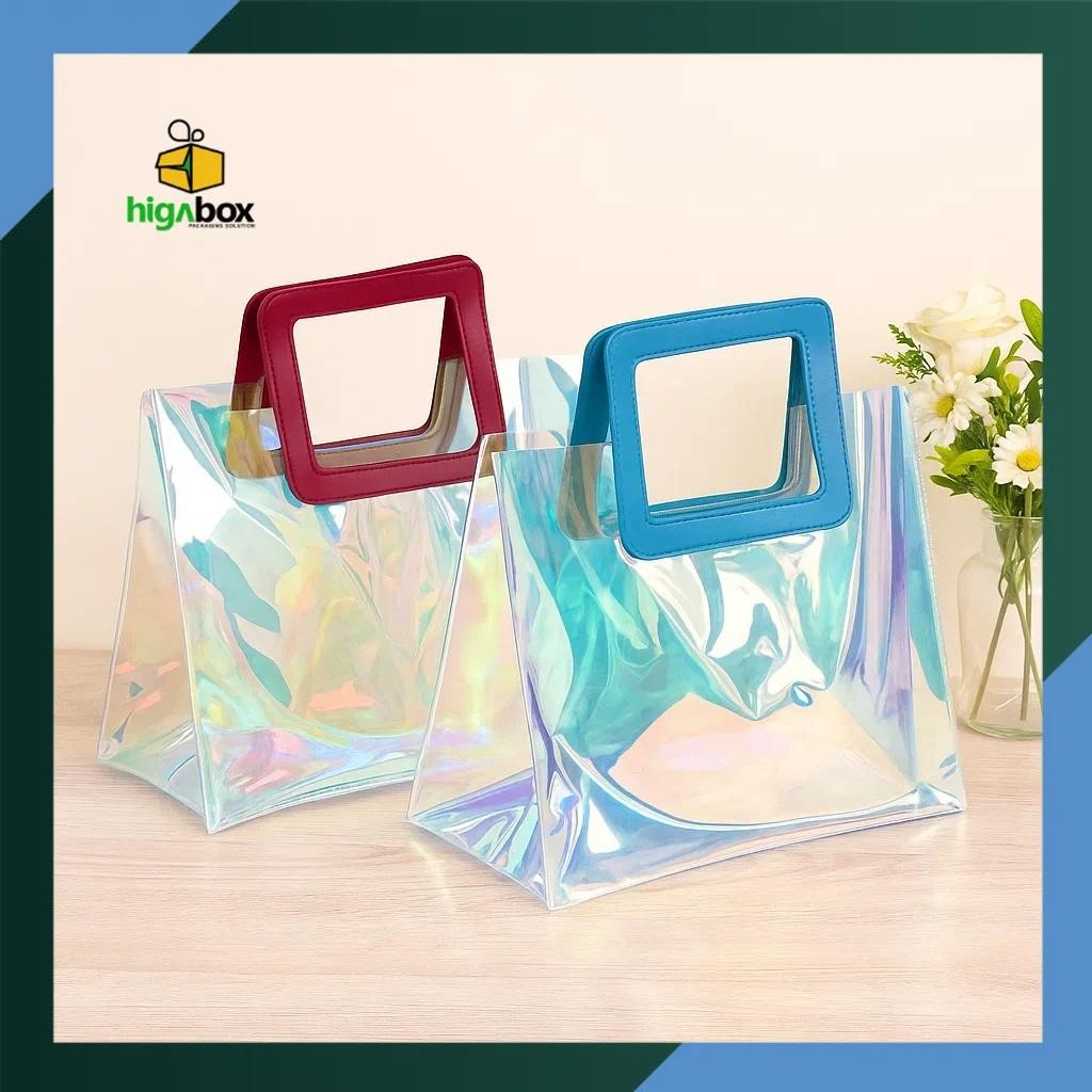 Totebag Mika PVC Hologram / Tas Mika PVC Hologram / Goodie bag PVC Hologram / Tas Mika PVC Transpara