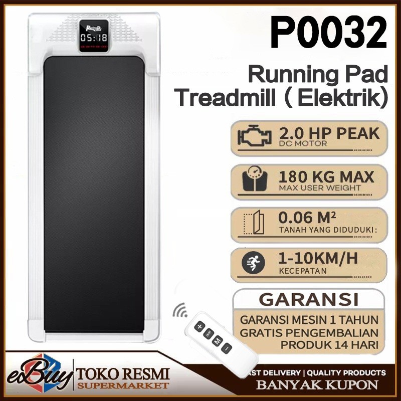 

e-Buy Running Mat Treadmill (Listrik) - Alat Fitness Rumah Walking Mat Treadmill Gym Treadmill