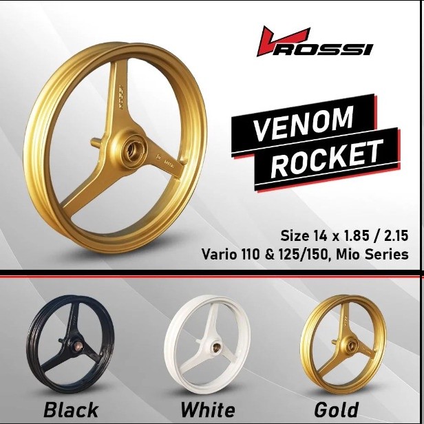 Velg V-Rossi VENOM ROCKET Ring 14 Mio Vario Beat Scoopy GENIO Vario125/150 Xeon