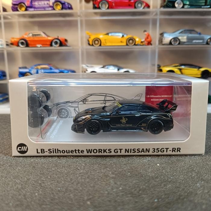CM Model 1/64 Nissan 35GTRR R35 Black LBWK Super Silhouette in Black JPS Livery CM64-35RR-03
