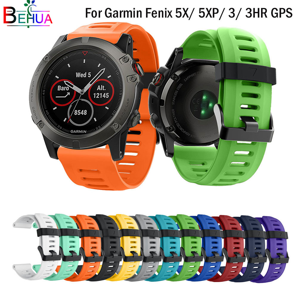 26mm For Garmin watch band Replacement Silicone sport watch strap wrist For Garmin Fenix 5X/5Xplus/F