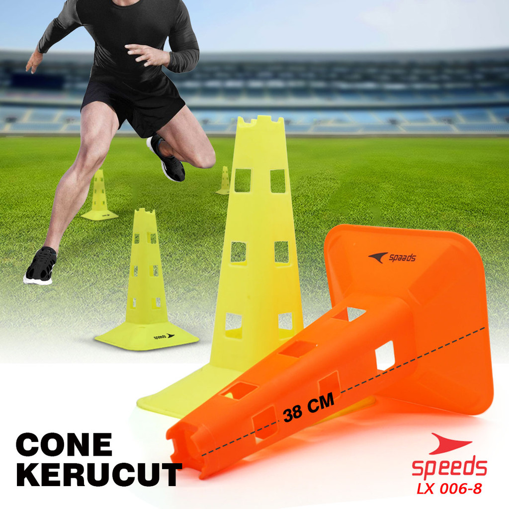 SPEEDS Cone kerucut latihan marker Olahraga Futsal Sepak Bola Cone Kerucut Latihan Bola 38cm 006-8