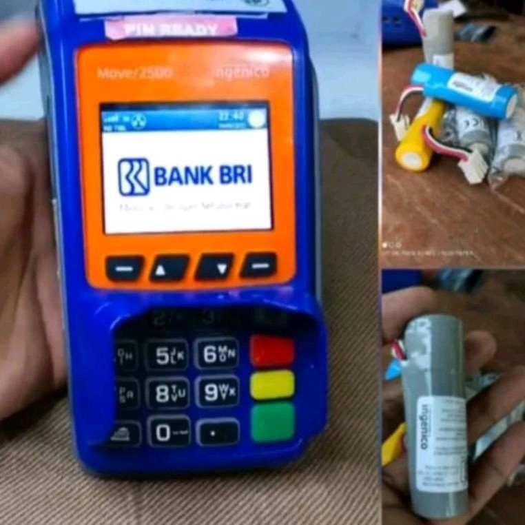 Baterai mesin edc ingenico Bri, Bca, Bni, Btn, Bukopin, Mandiri type move 2500 terlaris