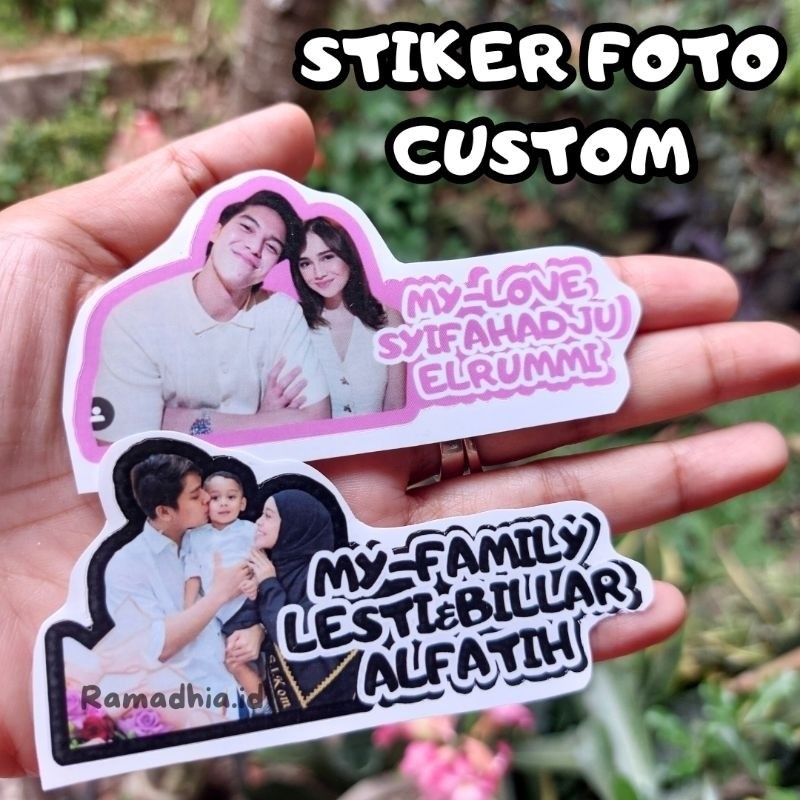 

(ISI 2 PC ) STIKER FOTO DAN TULISAN NAMA CUSTOM WATERPROOF