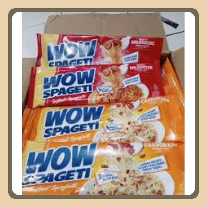 

wow spageti isi 40 bungkus satu dus paling murah campur rasa 20 . 20