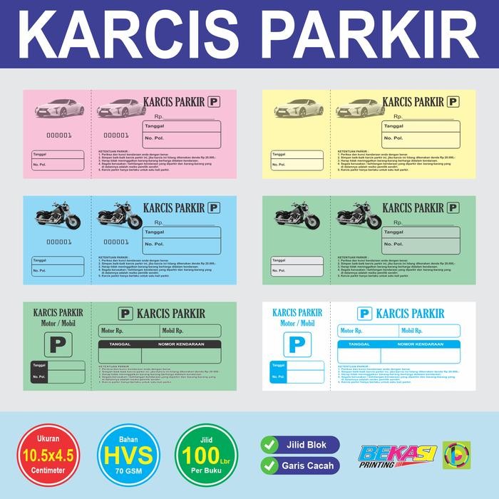 

TERLARIS! Karcis Parkir Manual Mobil / Motor / Sepeda + Nomorator 1/12 Folio - Mobil, Plus Nomorator