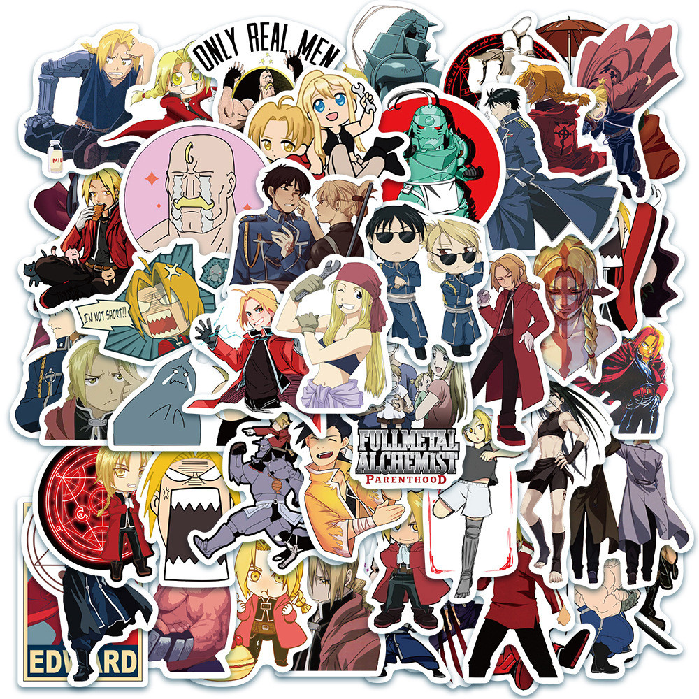 

10/30/50PCS Fullmetal Alchemist Anime Graffiti Stickers DIY Motorcycle Travel Luggage Skateboard Classic Kid Toy Sticker Decal