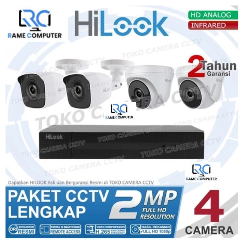 PAKET CCTV HILOOK 2MP 4 CHANNEL PAKET CCTV  4 CHANNEL