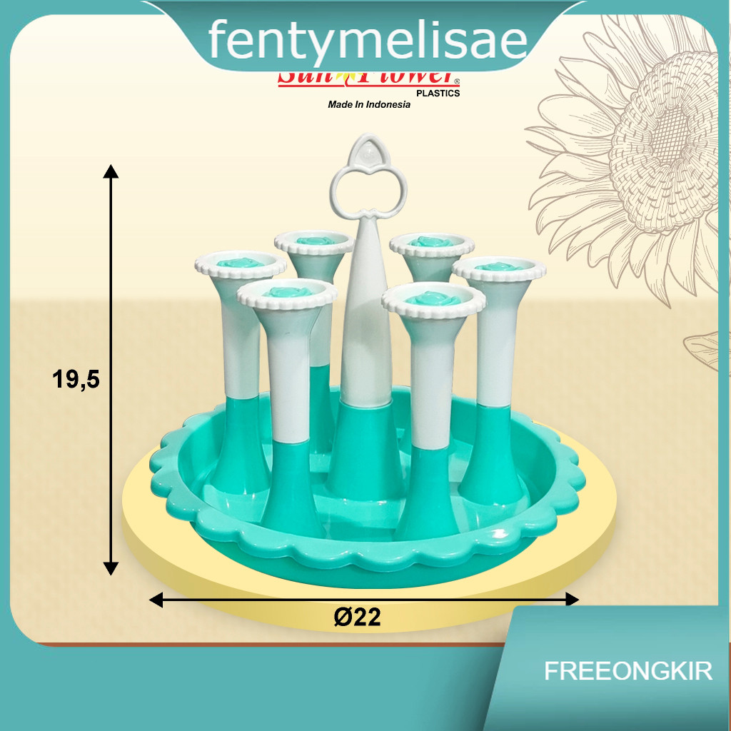 fentymelisae Stand Glass Plastik / Tempat Gelas 6 stick / Rak Gelas 6 stick / Stand Glass 6 pcs TORR