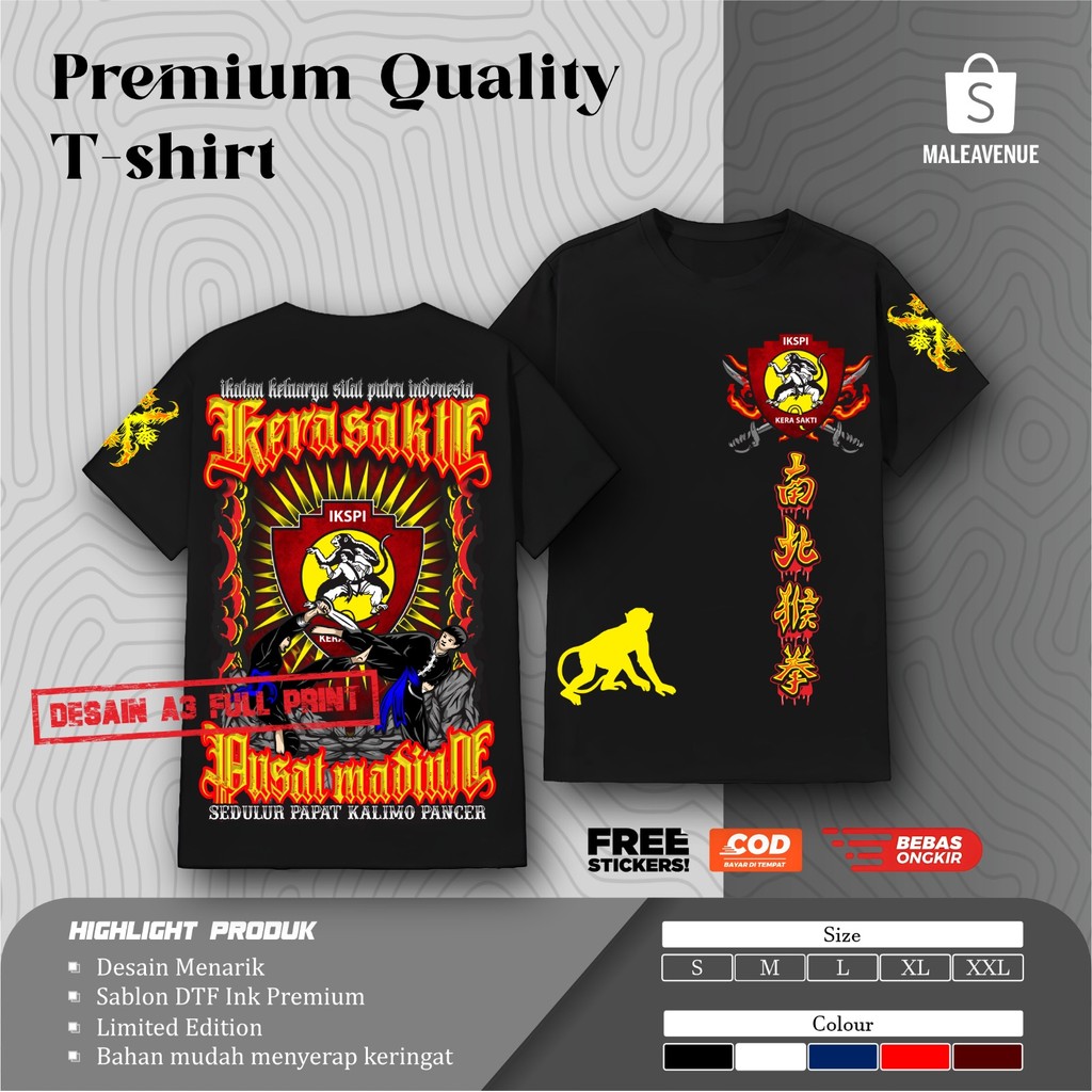 Kaos IKSPI IKS Putra Indonesia Kera Sakti Pusat Madiun Desain Kece Sablon Premium