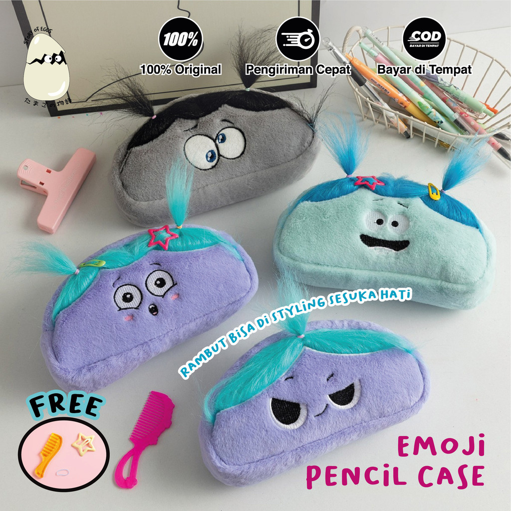 

Pencil Case l Kotak Pensil l Tempat Pensil l Kotak Pensil Aesthetic l Pensil Case l Emoji Case Bulu