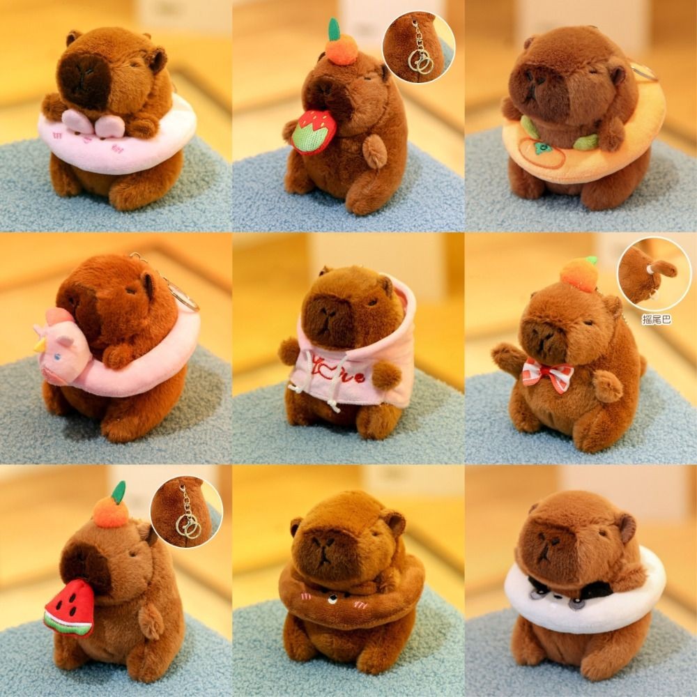 

Cartoon Plush Capybara Keychain Guinea Pig Soft Simulation Capybara Pendant Stuffed Animals Fluffty Animal Doll Gift Kids Toy