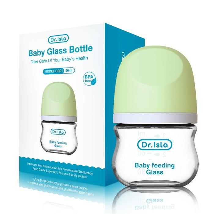 [[New Arrival]]Promo Dr.isla GB01 Dot Bayi Botol Susu Kaca 90ml 160ml Botol Minum Bayi BPA Free Boto