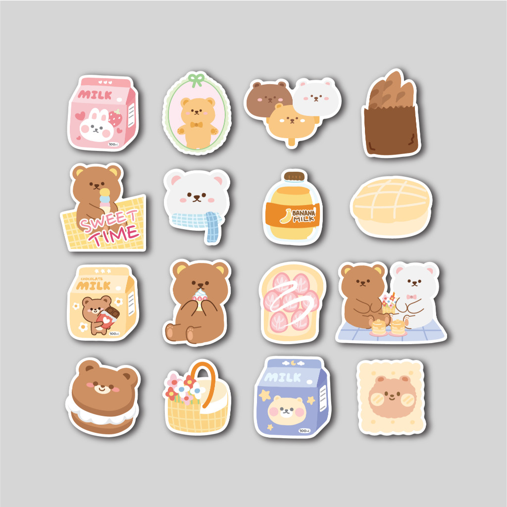 

Sticker Pack Picnic Bear | Sticker Tumbler | Stiker Laptop Koper Helm