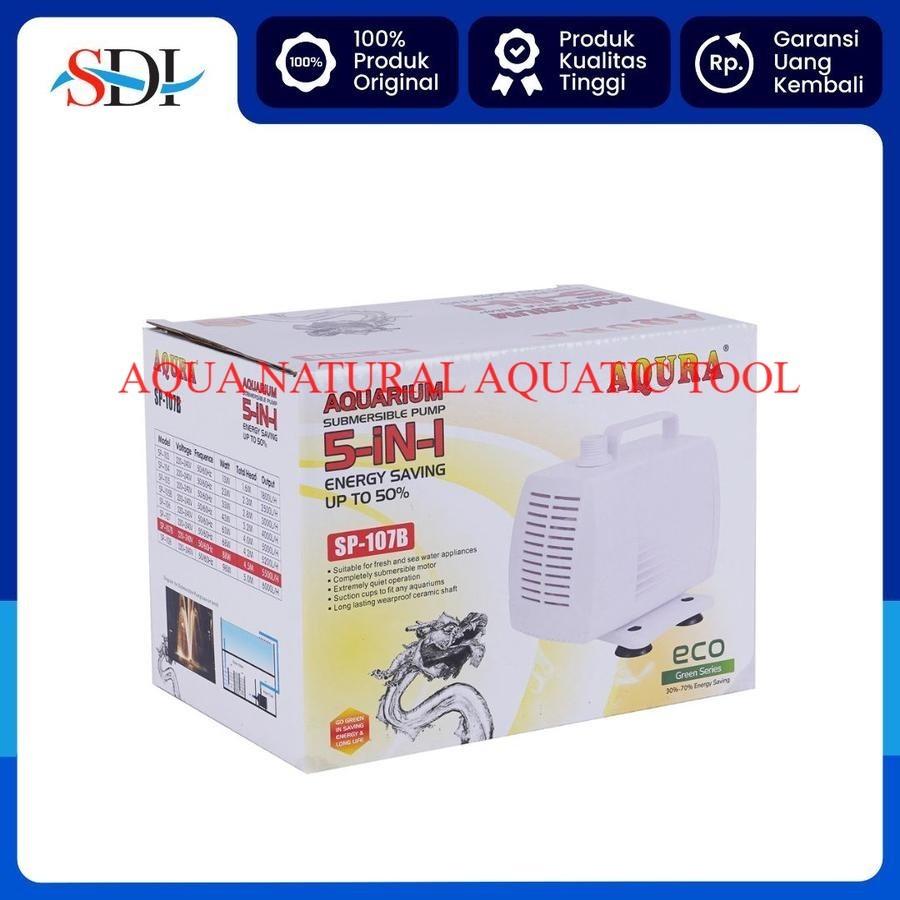 AQURA Pompa Air Celup Aquarium AQURA SP 105 B SP105 B putih