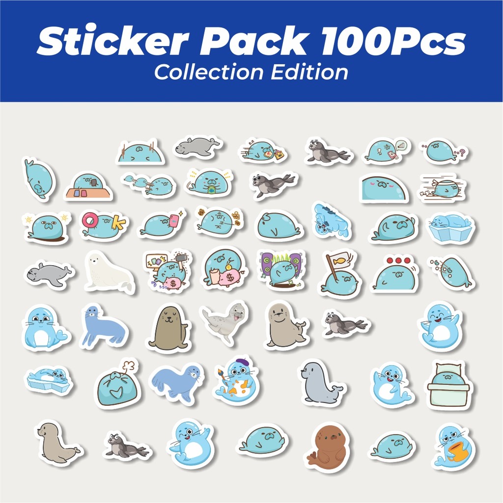 

Hot Sticker Singa Laut Lucu Anti Air Stikers Berperekat Waterproof Sticker Decal Buat Motor Helm Buku Journal Koper Casing HP Laptop Botol Minum