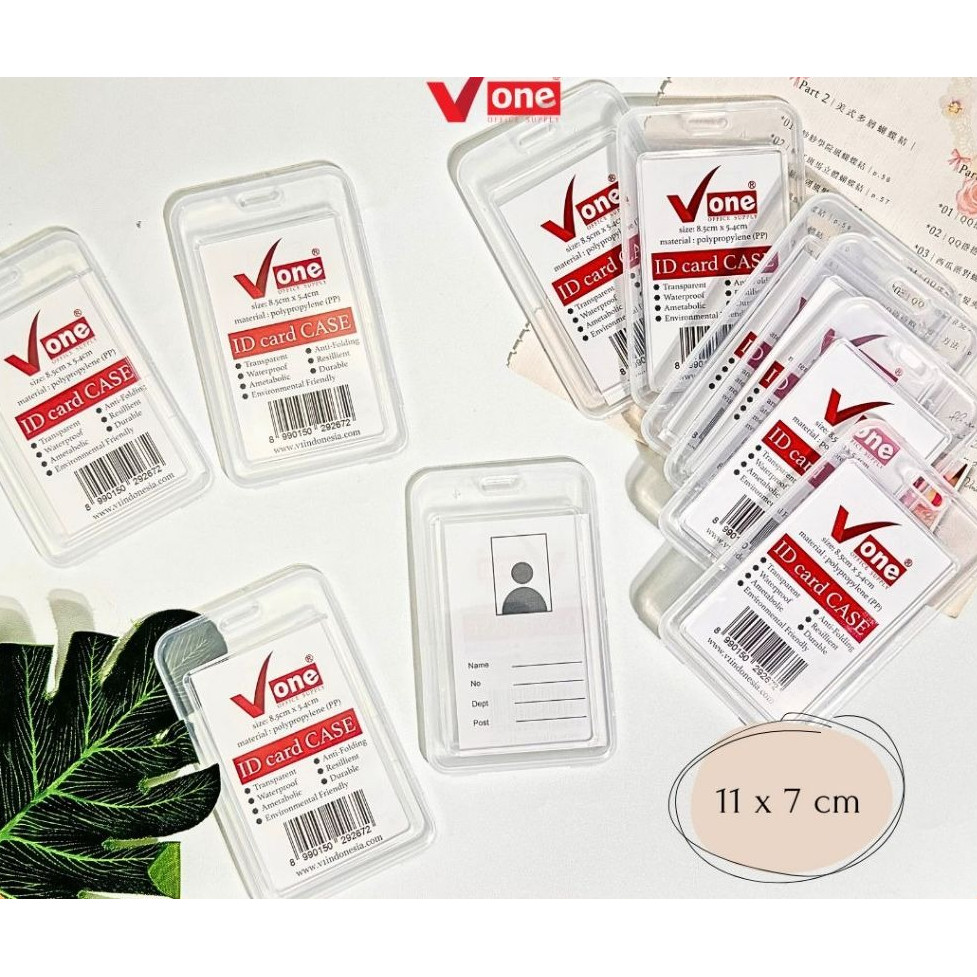 

ID Card Case V-One | Tempat Kartu Nama Plastik 11x7cm / Holder Transparan