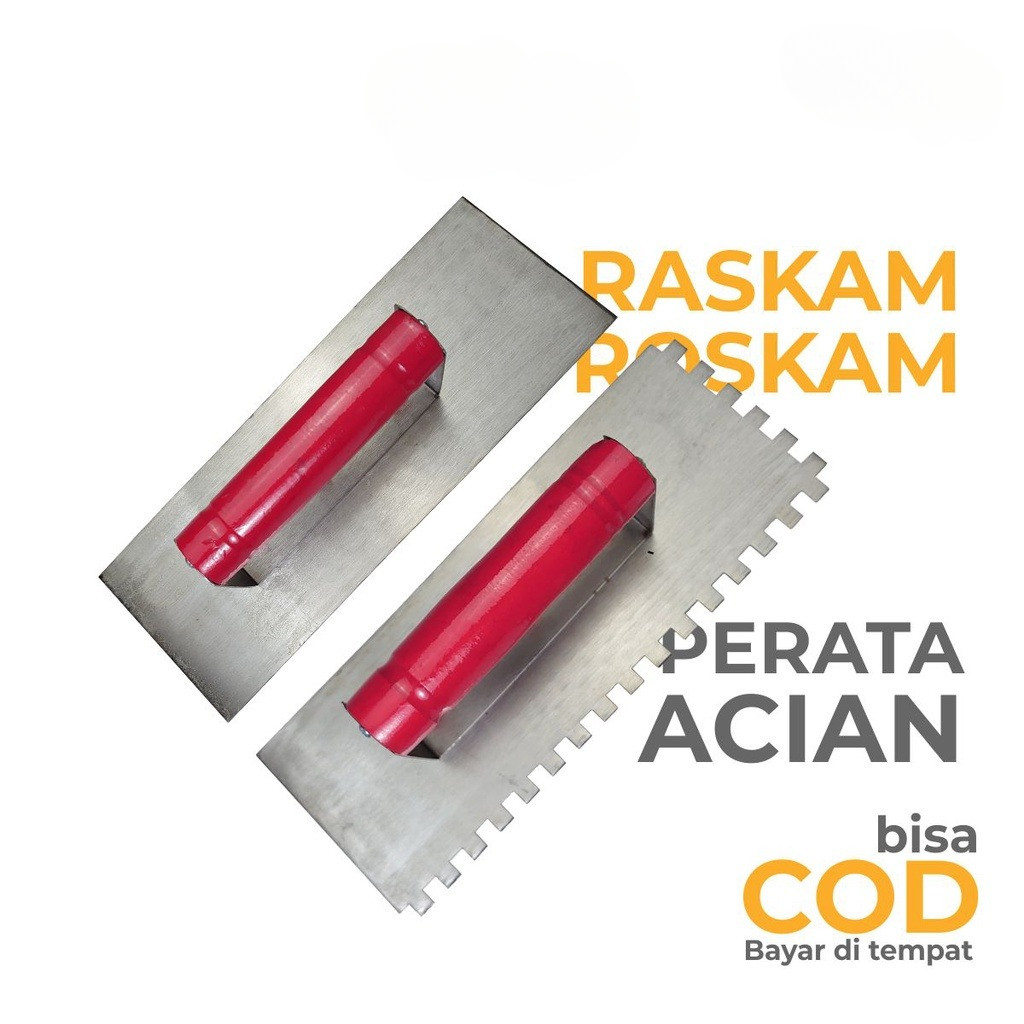 ROSKAM RASKAM 27cm BESI BAJA POLOS / GERIGI PERATA ACIAN / PLASTERING TROWEL