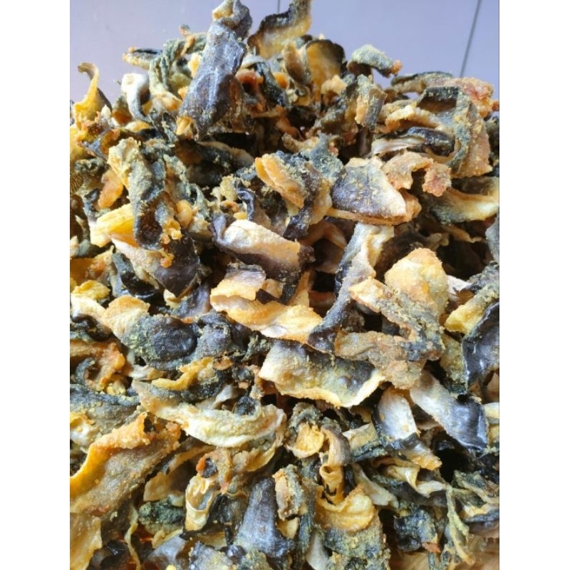 

Kerupuk Kulit Ikan Salmon Lokal Gurih Renyah (Mentah)