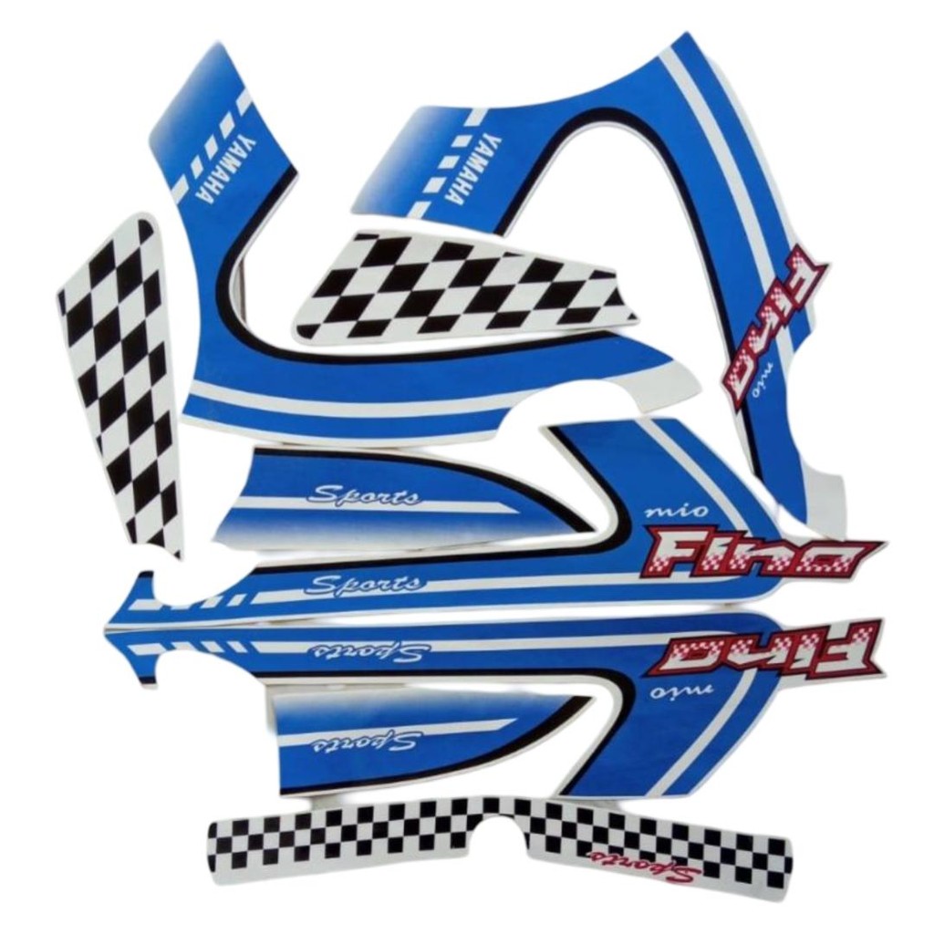 Stiker Striping Motor Yamaha Fino Karbu 2012 Biru Full Body - Motorcycle
