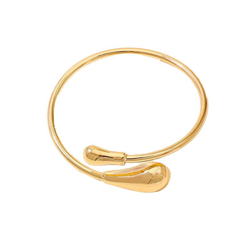 ASTARA - Kalung Choker Terbuka Kalung Logam Bentuk Tetesan Air Gelang