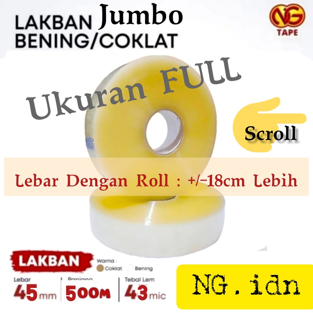 

[NG TAPE] - Lakban 45 mm 500 mtr 43 Micron - Lakban Bening & Coklat
